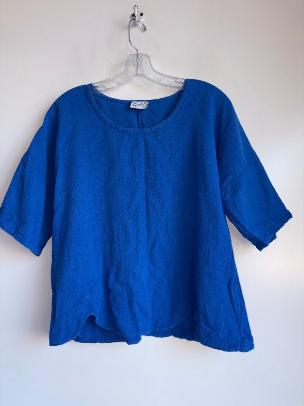 Oh My Gauze! Blue Cotton Top Size 1 = S/M